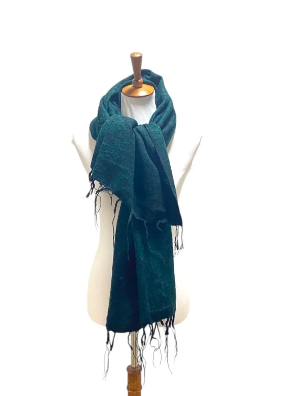 Cheppu From Himalaya Made In Nepal Blanket Scarf Green One Size Boho Coastal